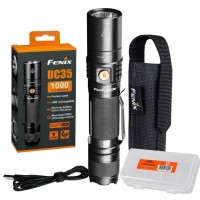 Fenix Uc35 V2.0 1000 Lumen Rechargeable Tactical Flashlight With Lumentac Organizer