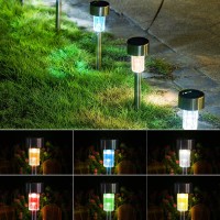 Solpex Solar Garden Lights Outdoor, 6 Color 12 Pack Stainless Steel Led Pathway Lights,Halloween/Christmas Solar Decorative Lights,Christmas Decor For Patio, Lawn, Yard,Landscape And Walkway