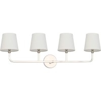 Capital Lighting 119341Pn674 Dawson Decorative White Fabric Staystraight Shades Bath Vanity Wall Mount 4Light 240 Total Watt