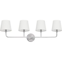 Capital Lighting 119341Bn674 Dawson Decorative White Fabric Staystraight Shades Bath Vanity Wall Mount 4Light 240 Total Watt