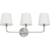 Capital Lighting 119331Bn674 Dawson Decorative White Fabric Staystraight Shades Bath Vanity Wall Mount 3Light 180 Total Watt