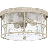 Capital Lighting 225021Ms Beaufort Drum Clear Water Glass Flush Mount, 2-Light 120 Total Watts, 7