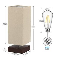 Touch Control Table Lamp Bedside 3 Way Dimmable Touch Desk Lamp Modern Nightstand Lamp With Square Fabric Lamp Shade Simple Night Light For Bedroom Living Room Office, Led Bulb Included