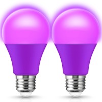 Jandcase A19 Purple Light Bulbs, Halloween Purple Light Bulbs, 9W(60W Incandescent Equivalent), Halloween Color Light Bulb With E26 Medium Base, Living Room, Porch, Home Lighting, 2 Pack