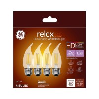 GE Relax HD Soft White LED 25Watt Replacement Bent Tip decorative light bulbs provide enhanced color contrast and boldness versus standard LED bulbs The highdefinition soft white light helps create a comfortable cozy light thats ideal for bedroom lighting