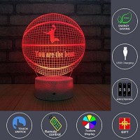 Flyonsea, Basketball Beside 7 Colors Change + Remote Control With Timer Night Light Optical Illusion Lamp As A Gift Ideas For Boys Or Kids, Assorted Acrylic, Multicolor