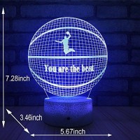 Flyonsea, Basketball Beside 7 Colors Change + Remote Control With Timer Night Light Optical Illusion Lamp As A Gift Ideas For Boys Or Kids, Assorted Acrylic, Multicolor