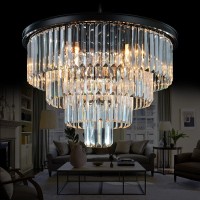 Meelighting 9 Lights Crystal Modern Contemporary Chandeliers Pendant Ceiling Light 4Tier Chandelier Lighting For Dining Room Li