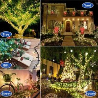 Decute 300Led Christmas String Lights Outdoor Waterproof 105Ft Ul Certified With End-To-End Plug 8 Modes, Warm White Indoor Starry Fairy Lights For Christmas Tree Patio Garden Wedding Party Decor