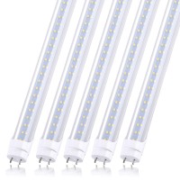 Jomitop 4Ft T8 Led Tube Light Two Rows Led Chips, Ballast Bypass Required, 28W, 80W Replacement Led Bulb Lights, 3360 Lumens, Cold White 6000K, Dual-End Powered Clear Cover Ac 85-265V Pack Of 100