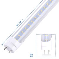 Jomitop 4Ft T8 Led Tube Light Two Rows Led Chips, Ballast Bypass Required, 28W, 80W Replacement Led Bulb Lights, 3360 Lumens, Cold White 6000K, Dual-End Powered Clear Cover Ac 85-265V Pack Of 100