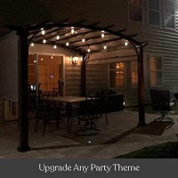 Brightech Ambience Pro Solar Powered String Lights - Commercial Grade Waterproof Patio Lights With 27 Ft Edison Bulbs - Shatterproof Led Solar Outdoor String Lights - 1W Led, Soft White Light