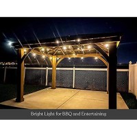 Brightech Ambience Pro Solar Powered String Lights - Commercial Grade Waterproof Patio Lights With 27 Ft Edison Bulbs - Shatterproof Led Solar Outdoor String Lights - 1W Led, Soft White Light