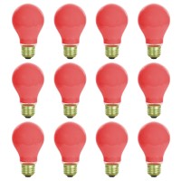 12 Pack Of Sunlite 40 Watt Ceramic Red Colored Incandescent Light Bulb - Parties, Decorative, And Holiday 1,250 Average Life Hours