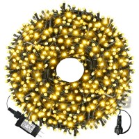 Xtf2015 105Ft 300 Led Christmas String Lights, End-To-End Plug 8 Modes Christmas Lights - Ul Certified - Outdoor Indoor Fairy Lights Christmas Tree, Patio, Garden, Party, Wedding, Holiday (Warm White)