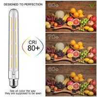 Gezee T10(T30),8.9In(225Mm), 3-Pack,Dimmable 8W Long Tube Decorative Light Bulb,Edison Style Vintage Led Filament Light Bulb,Antique Shape, Warm White 2700K,800Lm(80W Equivalent), E26 Medium Base Lamp