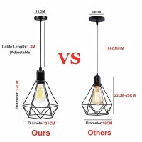 Jose2015 Pendant Lighting Hanging Light Fixture Flush Mount Ceiling Cage Pendant Light With E26 Socket Black For Kitchen Island,Bedroom,Dining Room,Ul Listed(No Bulb)