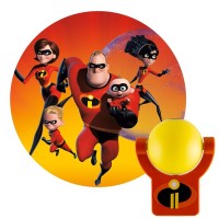 Projectables Incredibles 2 Led Night Light, Plug-In, Dusk-To-Dawn Sensor, Elastagirl, Violet, Dash, Jack-Jack, Project Image On Ceiling, Wall, Or Floor, Ideal For Bedroom, Nursery, Bathroom, 41247