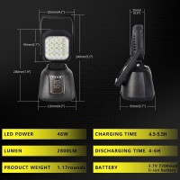 Led Work Light Rechargeable Aaiwa 48W Outdoor Camping Light Magnetic Led Emergency Flood Light For Auto Repair Workshop Led Search Light With Sos Function