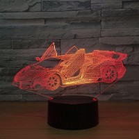 Cool Super Car Acrylic 3D Lamp 7 Color Change Small Night Light Baby Color lights LED USB Desk lamp Atmosphere Night Decor lamp 3D visual creative lamp is an innovative artistic atmosphere lightoptical acrylic light guide plate engraving a variety of 2D g