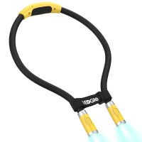 Ledgle Led Neck Light For Reading Rechargeable Neck Flashlight For Knitting, 3 Adjustable Brightness, Flexible Soft Silicone Arms - For Reading Knitting Crocheting Camping Repairing (Yellow)