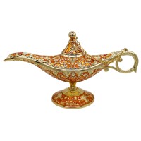 Aveson Classic Vintage Rare Legend Aladdin Magic Genie Costume Lamp Home Table Decoration & Gift, Orange