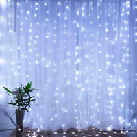 Brightown Hanging Window Curtain Lights 98 Feet Dimmable Connectable With 300 Led Remote 8 Lighting Modes Timer For Bedroom