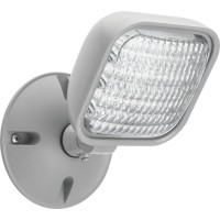 Lithonia Lighting Ere Gy Sgl Wp Sq M12 Led One Single Head Emergency Light, Gray