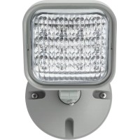 Lithonia Lighting Ere Gy Sgl Wp Sq M12 Led One Single Head Emergency Light, Gray