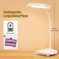 Maythank Cordless Desk Table Lamp Reading Light 40 Led Rechargeable Big Battery 3000M, Touch 3 Modes,2 Ways Power,Dimmable,Gooseneck,Small Portable Wireless Bedroom Bedside Lamp