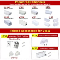 Muzata 20Pack V-Shape Led Channel Extension Connectors For V1Sw Aluminum Led Channel, The Channels Can Be Connected Seamless For Longer Lighting Project Lcb2, Series La2