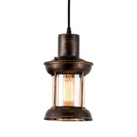 Moonkist Industrial Pendant Lamp 1-Light Droplight Vintage Ceiling Lighting With Glass Shade Adjustable Hanging Height E26 Edison Bulbs Modern Fixture Chandelier Oil Rubbed Bronze Finish (No Bulb)