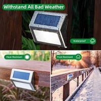 Jsot Solar Lights Outdoor For Deck,Waterproof Solar Garden Lights Decorative Outside Lamp For Walkway,Fence Post,Backyard,Railing,Wall,Pool,Step,Stairs 8 Lights Cool White