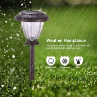 Sunwind Solar Pathway Lights Outdoor Waterproof Glass Landscape Lights 6-Pack Warm White Led For Garden,Path,Patio Yard,Walkway And Driveway (Bronze Metal)