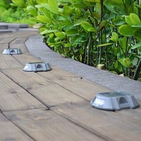 Solar Deck Lights 4 Pack Led Dock Lights Solar Driveway Lights For Walkway, Stair And Step Cast Aluminum