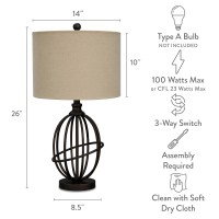 Signature Design By Ashley 2588 Manasa Metal Table Lamp Light Brown