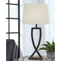 Signature Design By Ashley Makara Metal Minimalist Table Lamp 2 Count Lamps Black Brown