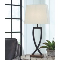 Signature Design By Ashley Makara Metal Minimalist Table Lamp 2 Count Lamps Black Brown