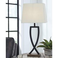 Signature Design By Ashley Makara Metal Minimalist Table Lamp 2 Count Lamps Black Brown