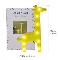 Guocheng Cute Giraffe Shaped Led Night Light Warm White Table Night Lamps Bedroom Nursery Home Bedside Indoor Decorations Giraffe Gifts For Kids Children Girls