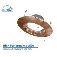 The NICOR DCR56 800 Lumen Series is the latest 5inch6inch recessed LED downlight constructed with a polymer housing and trim thats perfect for 5inch or 6inch remodel and new construction housings This integrated LED retrofit light is the perfect solution 