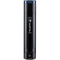 Varta Night Cutter F20R-Rechargeable Premium Torch, Includes Micro Usb Charging Cable, 4 Modes, 400 Light Intensity, Aluminum, Black, Blue, F20R-400 Lumens