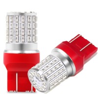 Phinlion 7443 Led Red Brake Light Bulb Super Bright 3014 72-Smd 7440 7444 T20 Led Bulbs For Stop Tail Brake Turn Signal Lights