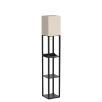 Brightech Maxwell Charger Modern Shelf Floor Lamp With Usb Charging Ports Electric Outlet Corner Display Floor Lamps With