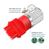 Phinlion 3157 Red Led Light Bulbs Super Bright 72-Smd 3056 3156 3057 4057 4157 Replacement For Car Truck Rear Brake Stop Tail Turn Signal Blinker Lights