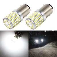 Phinlion 1157 Led Reverse Bulbs Super Bright 3014 72-Smd 2357 7528 Bay15D 2057 Led Bulb For Backup/Drl/Turn Signal/Brake Stop Tail Lights, 6000K Xenon White