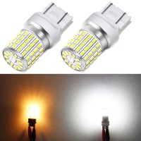 Phinlion 7440 7443 Led White Bulbs Super Bright 3014 72-Smd T20 7444 W21W Led Bulb For Back Up Reverse/Turn Signal/Brake Stop Tail Lights, 6000K Xenon White