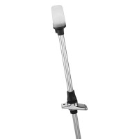 Telescoping Type Pole1611White Translucent Globe with Black Plastic Top Chrome Plated Zine Alloy Base Locking Collar on Pole Mounting Base Included Dimensions 334 x 15812v34 Pole DiameterVertical Height 2014