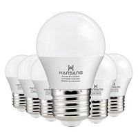 Hansang A15 Led E26 Small Light Bulb, Daylight 5000K, 60Watt Equivalent Ceiling Fan Light Bulbs, E26 Standard Base Appliance Light Bulb, 600 Lumen, Cri85+, Eye Protection, 120V, Non-Dimmable 6 Pack