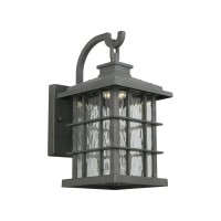 Home Decorators Collection Summit Ridge Collection Zinc Outdoor Integrated Led Dusk-To-Dawn Medium Wall Lantern